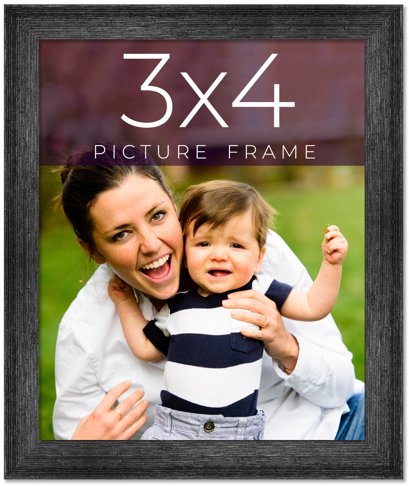 3×4 In Frame Black Real Wood Picture Frame Width 1.5 inches | Interior Frame Dep