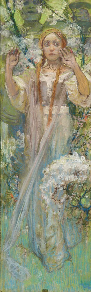 Alphonse Mucha Joan of Arc Before the Battle | Symbolist Study : Art Print 1908