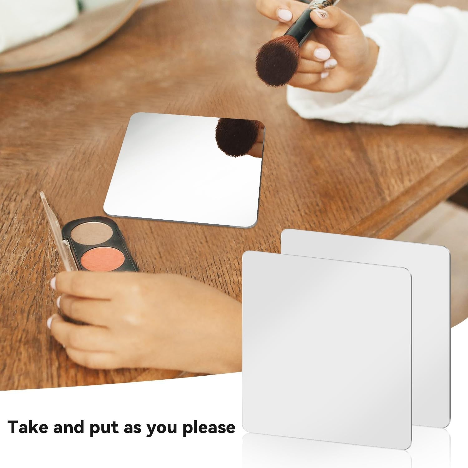 Lightweight Self-Adhesive Acrylic Mirrors – 2 Pack, Ideal for Any Room, 6×6 inch