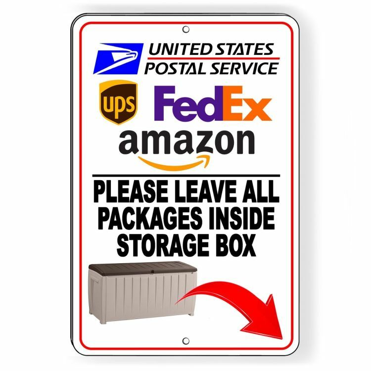 Please Leave All Packages Inside Storage Box Sign METAL 3 SIZES usps ups SI127