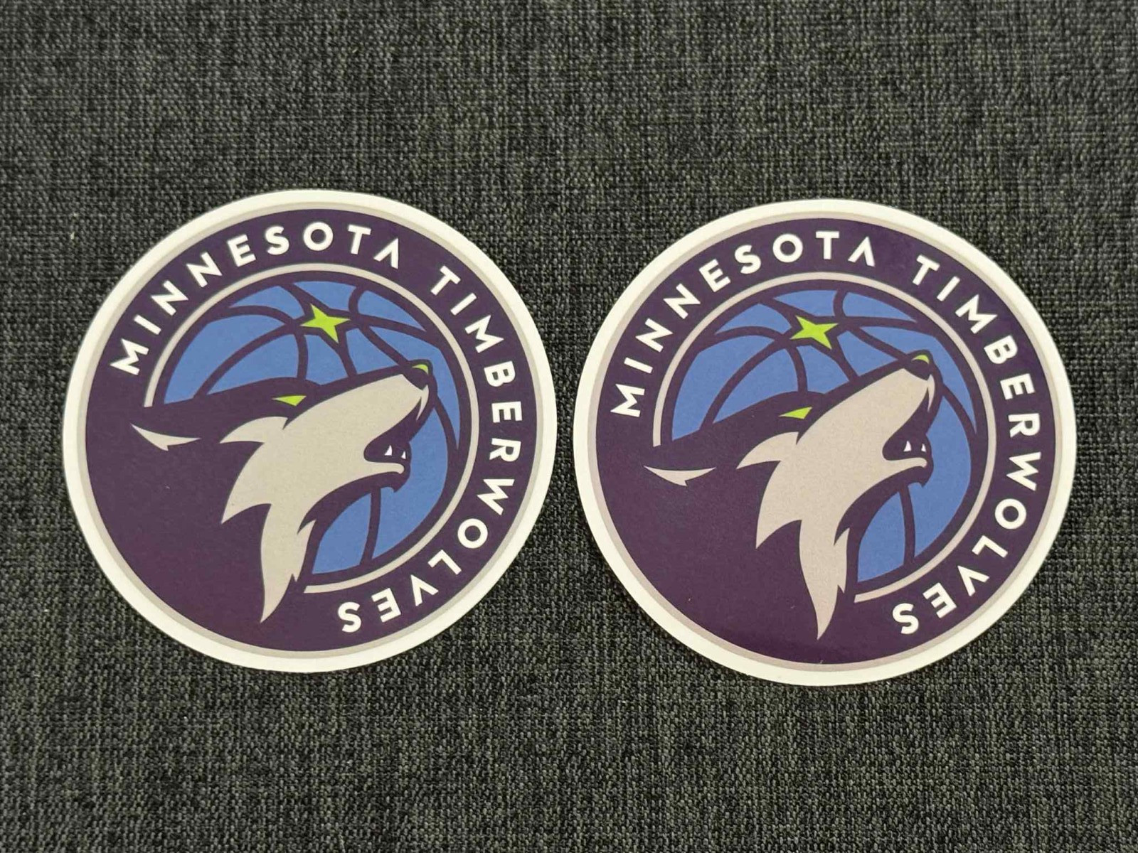 Lot (2) MINNESOTA TIMBERWOLVES 2 1/2&Prime; x 2 1/2&Prime; Team Logo STICKERS Fast! FREE!