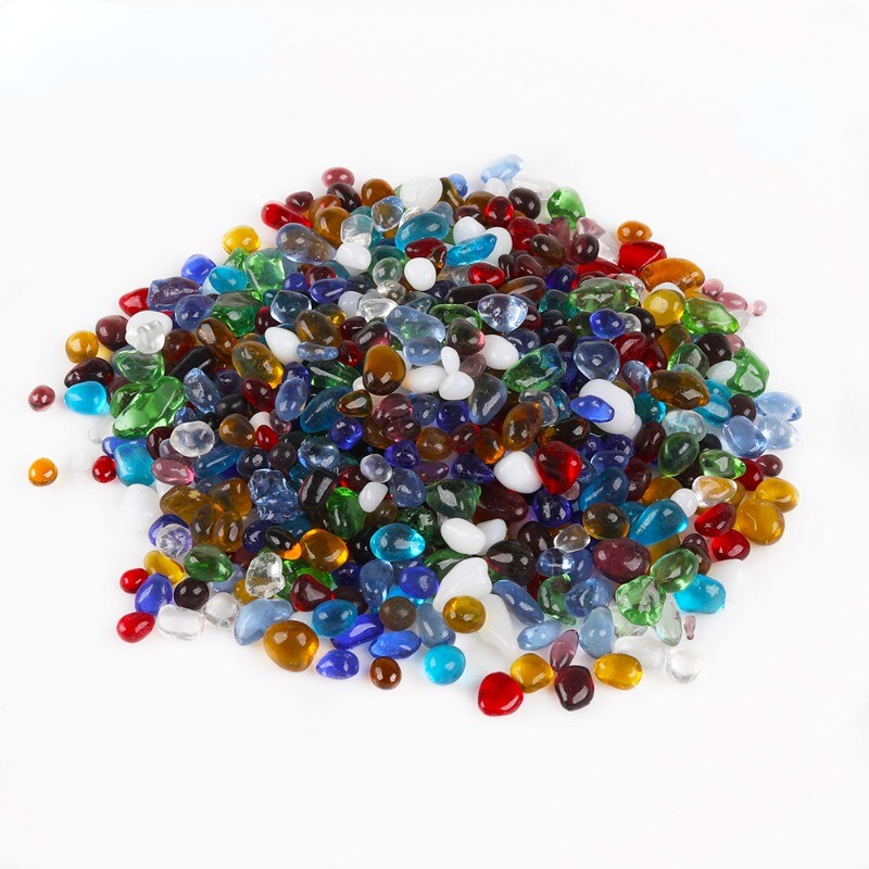 200g Glass Mosaic Small Particles Irregular Clear for DIY Craft Supply Art Decor