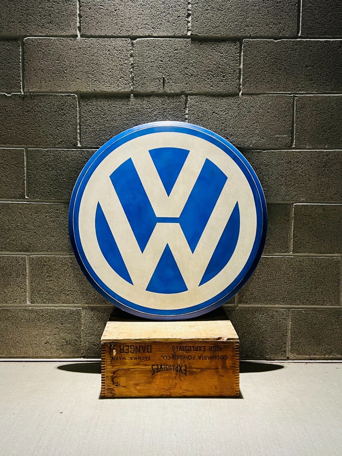 VOLKSWAGEN SIGN GARAGE VINTAGE OLD STYLE WOOD ADVERTISING RUST REBEL ART 29.5&Prime;