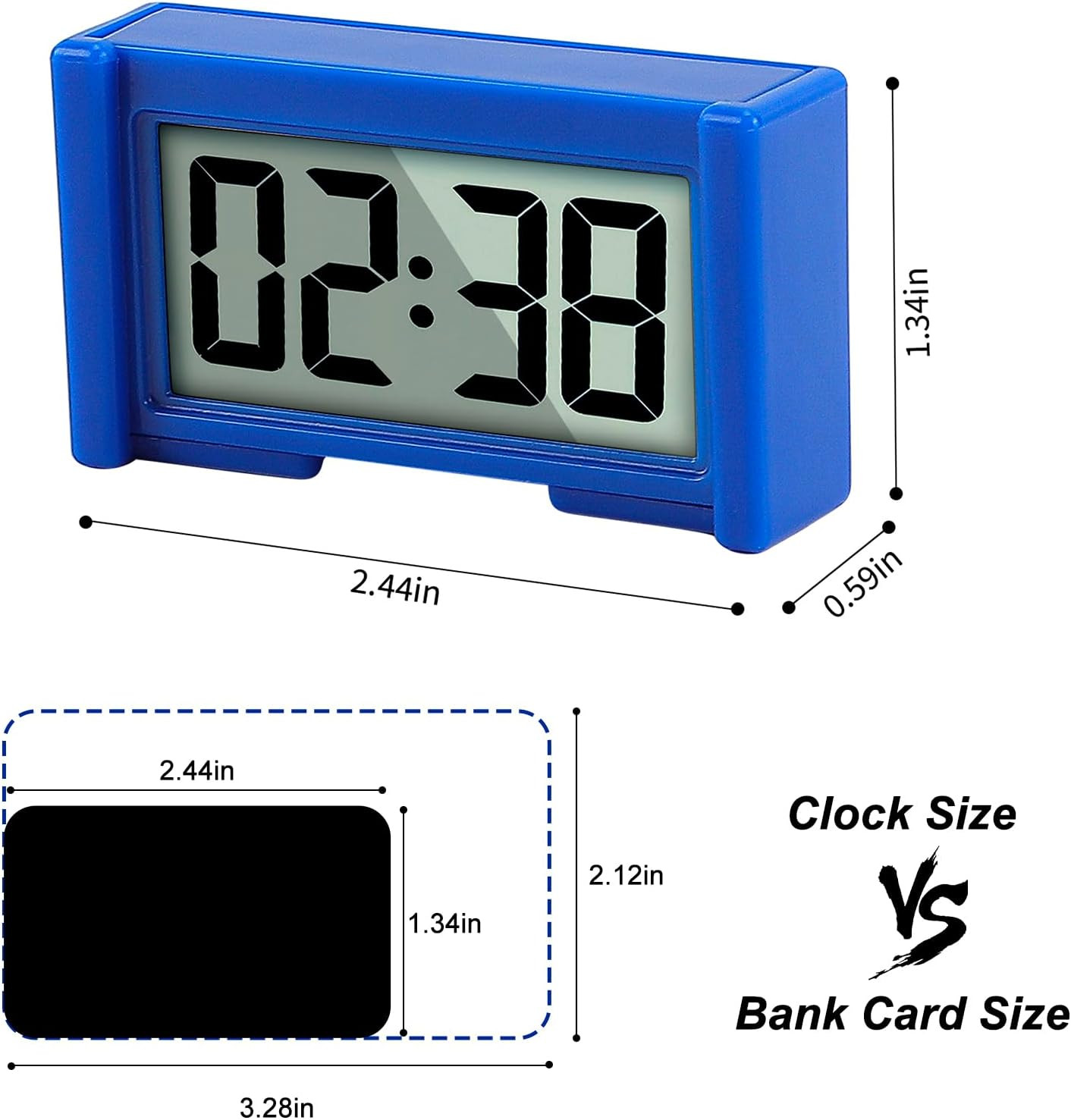 Small Digital Clock, Mini Car Dashboard Clock Battery Operated, Car Truck Dashbo