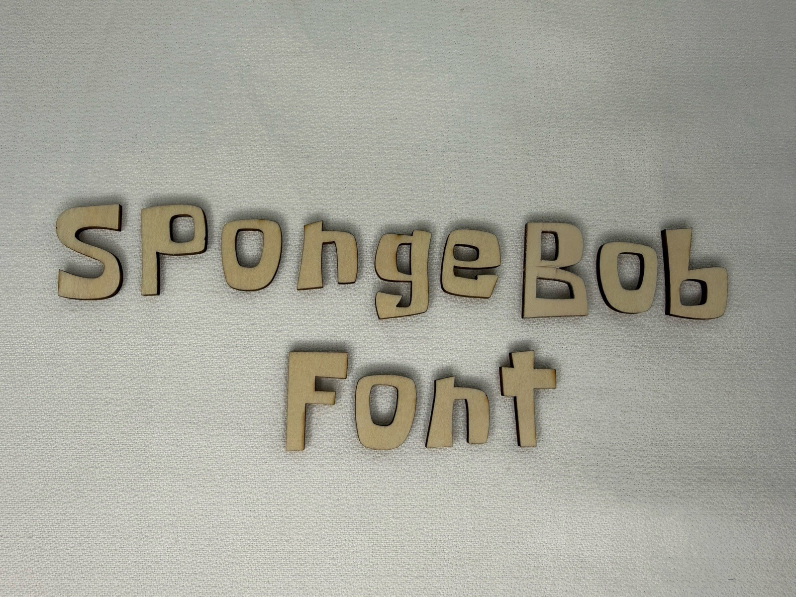 Laser Cut Unfinished Wood Letters or Numbers Sponge Bob Boy Pants Font Cutout