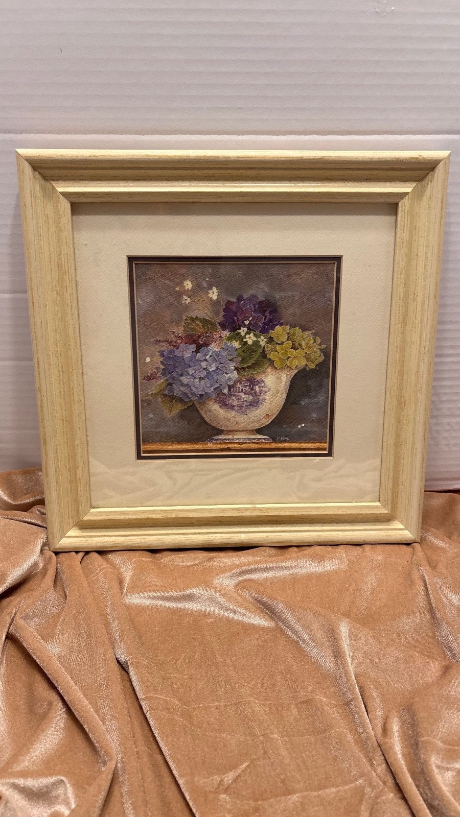 Framed Floral Still Life Wall Art Hydrangea Bouquet | Made in Canada | 12” x 12”