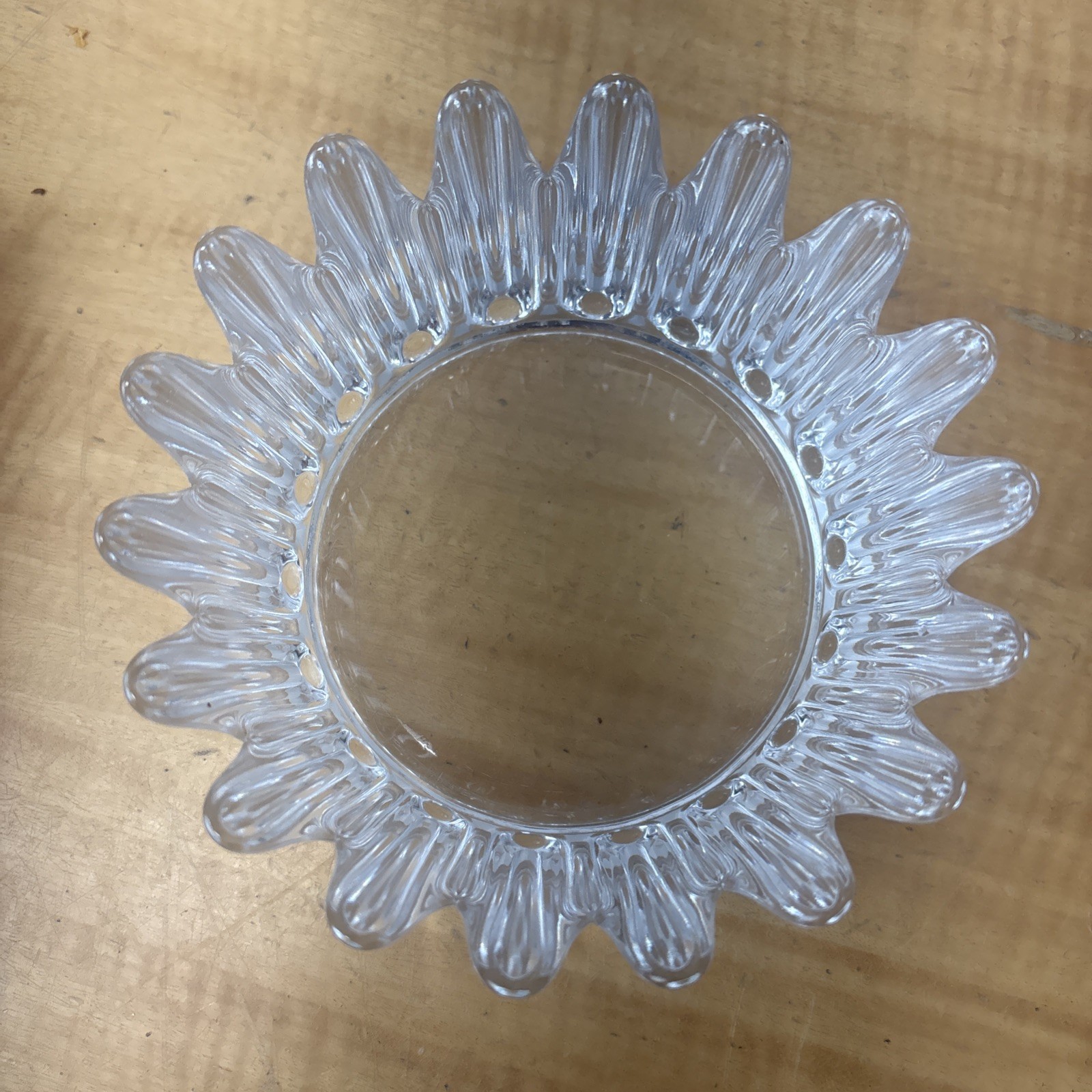 ORREFORS Vintage Signed Crystal Princess Crown Bowl Sweden 6.5&Prime; Wide