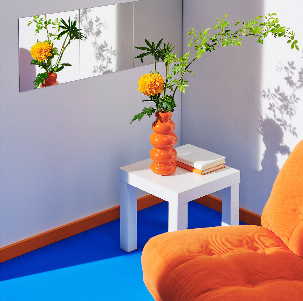 IKEA KALLARHALS Vase, Orange 26 cm 10 ¼ » Nytillverkad Collection 1995 Snurra NEW