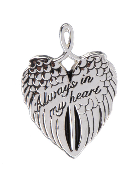 Ganz Memorial Angel Wings in Heart Shape « Always In My Heart » +Card 1 5/8&Prime;x 7/8&Prime;