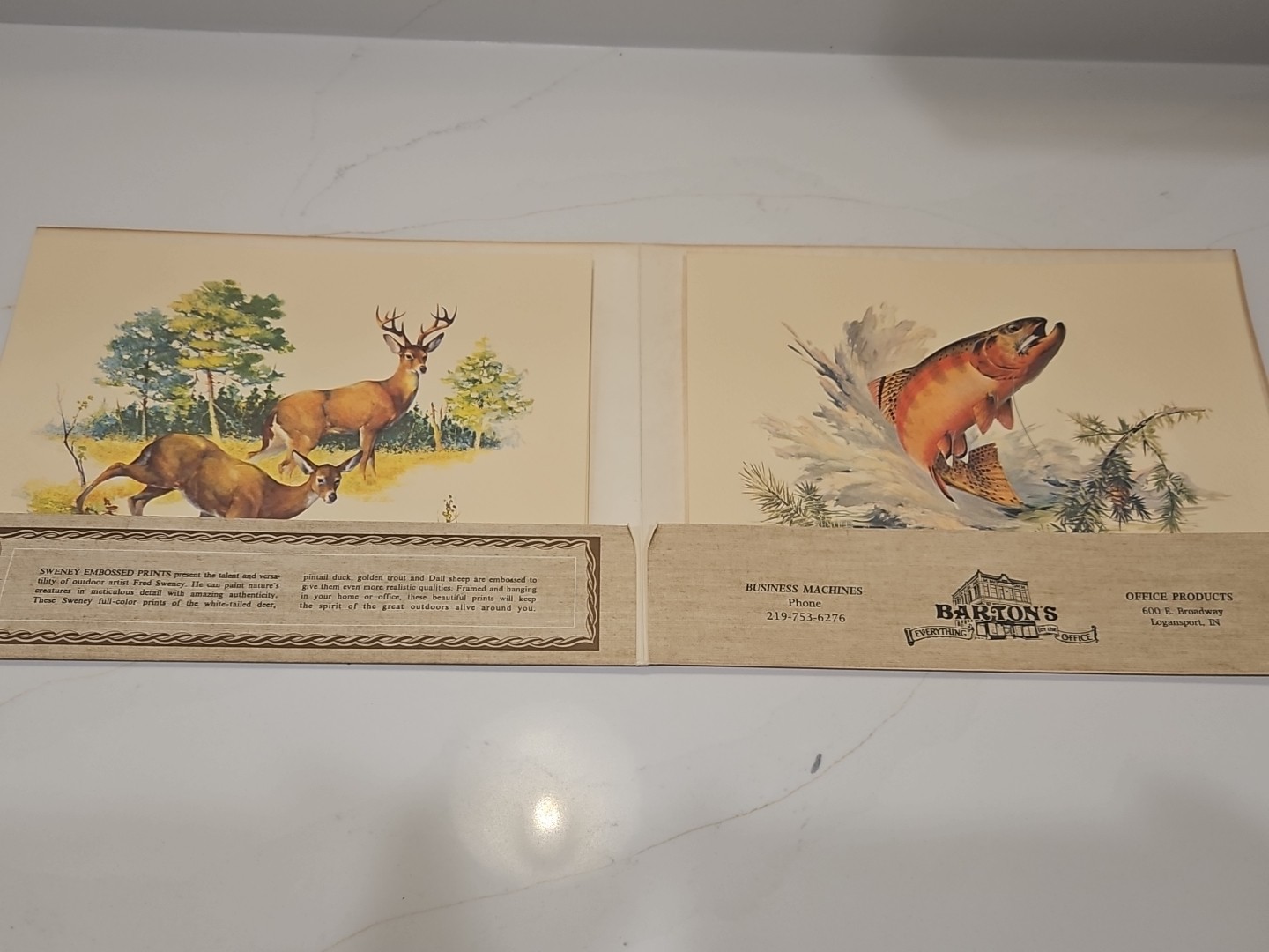 Vtg 1970&rsquo;s FREDERICK SWENEY Wildlife 3-D EMBOSSED Prints-Wildlife Set of 4-8×10