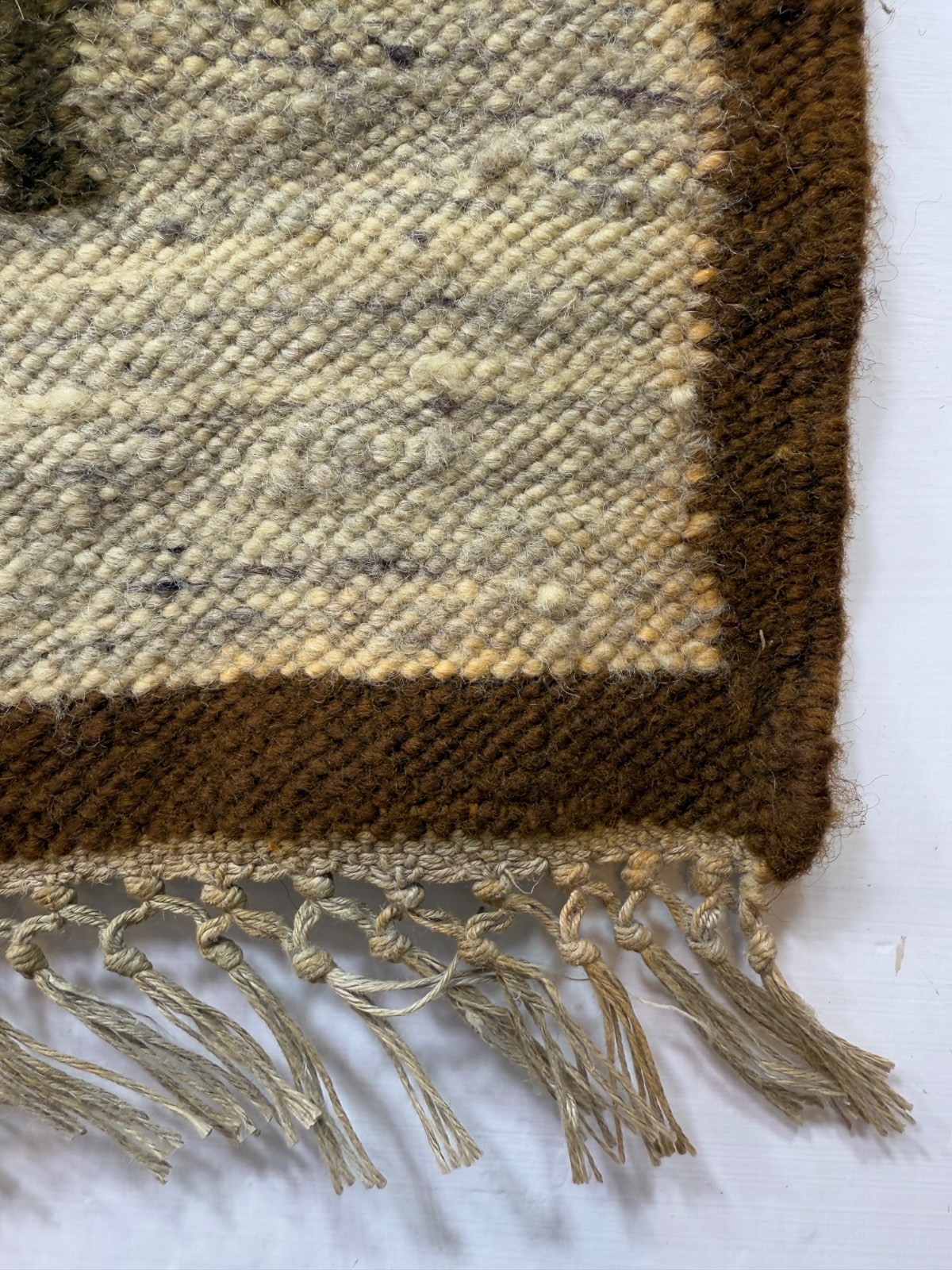 Vintage Beautiful Hand Woven Polish Polandi Wool Weaving Tapestry Kilim Rug