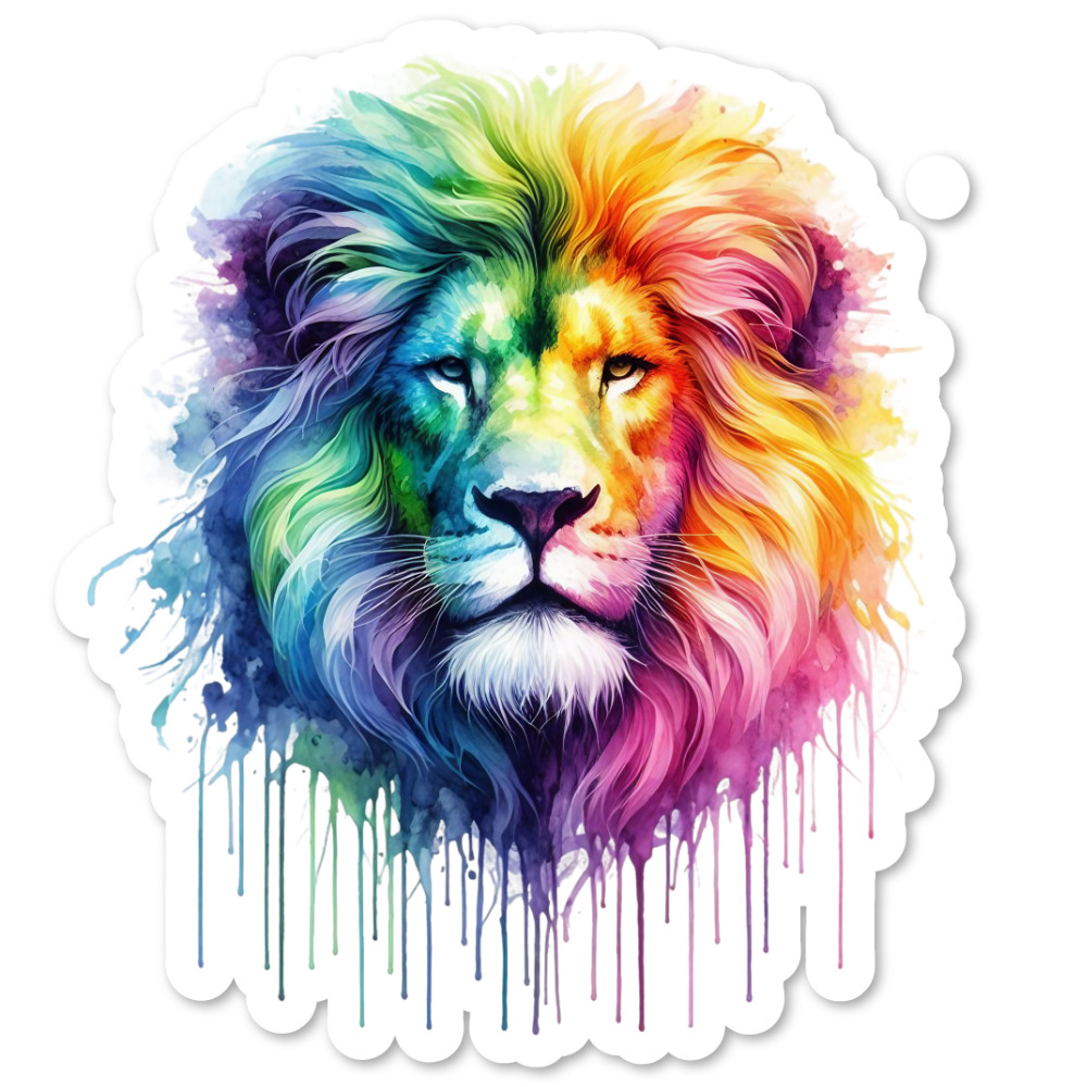 Lion Wildlife Vinyl Sticker, Wildlife, Water Resistant, Laptop, Water Bottle