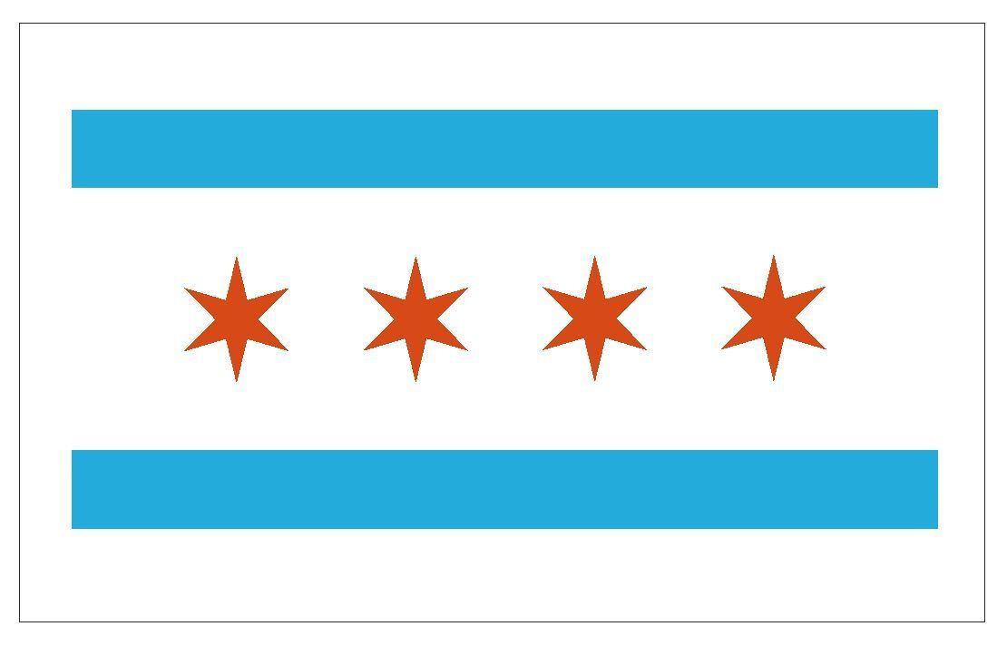 City Of Chicago Flag Sticker Decal F93