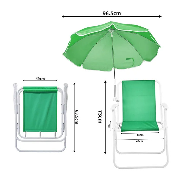 Folding Beach Chair With Umbrella For Adults Lightweight Porable Camping Chair W