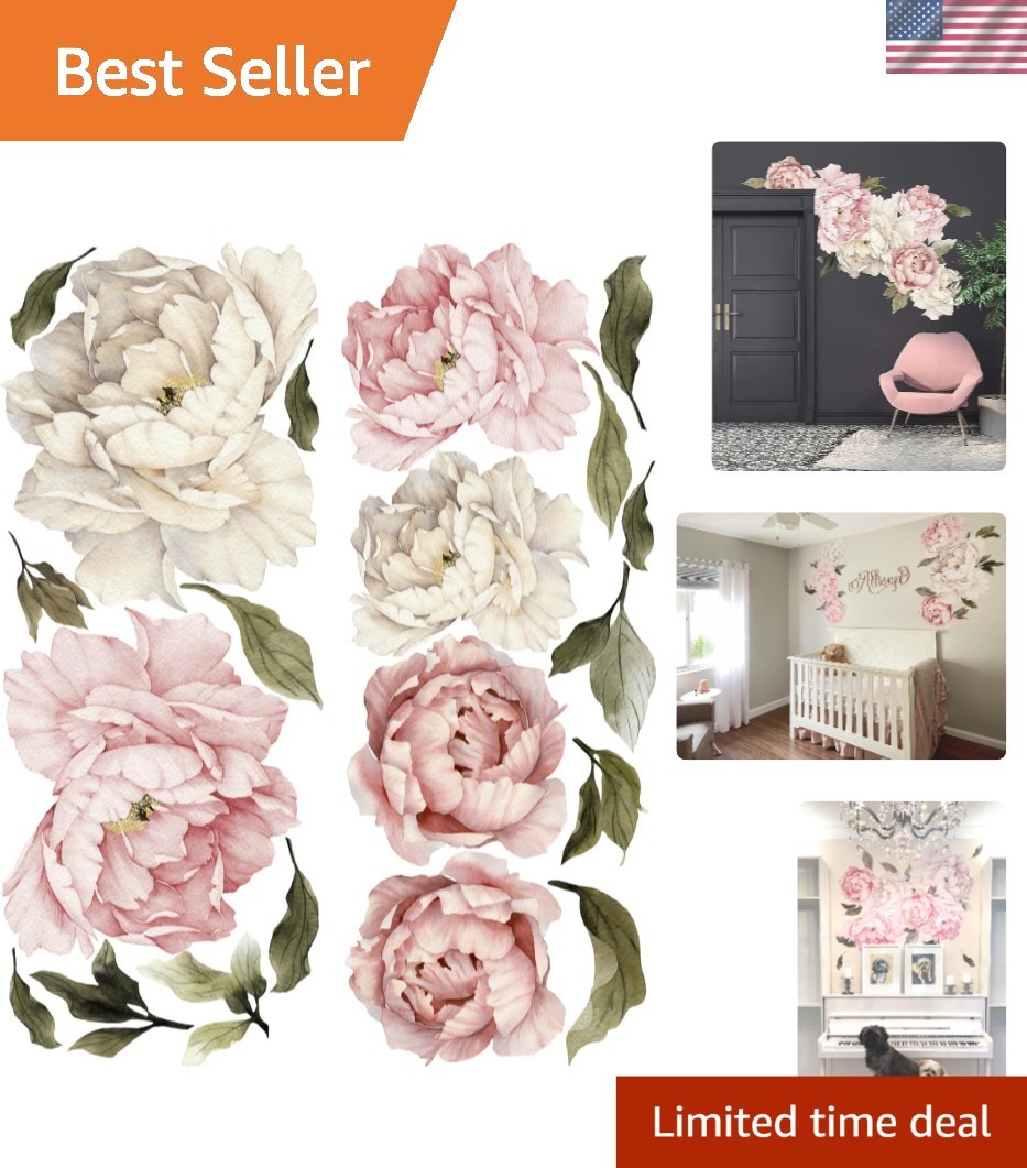 Transform Your Space with Large Floral Peonies Wall Decal – 67&Prime;x45&Prime; Matte Finish