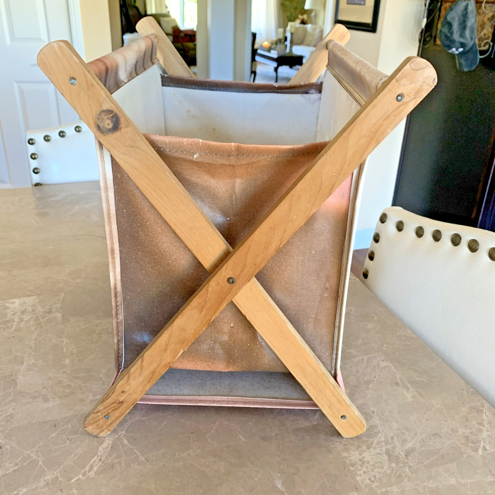 Marilyn Monroe Print Canvas & Wood Folding Magazine Rack Knitting Storage Bin