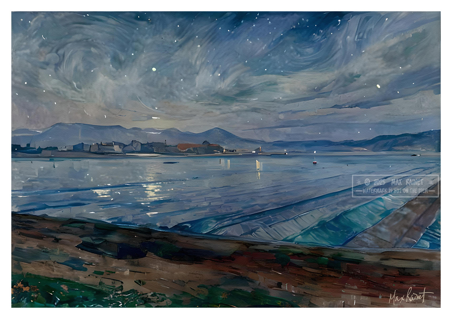 Night Ice Oxnard Sheeted Farm Fields 2025 Max Rainet * Frame Worthy * Art Print