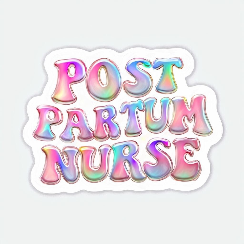 New 3” Wide Post Partum Nurse Vinyl Decal Sticker Waterproof Postpartum RN