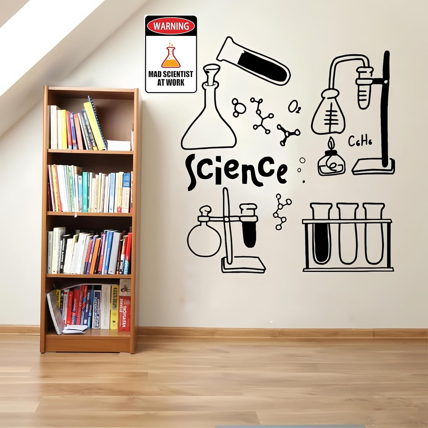 Students Teachers Gifts Funny Mad Scientist at Work Tin Sign for Science Chemist