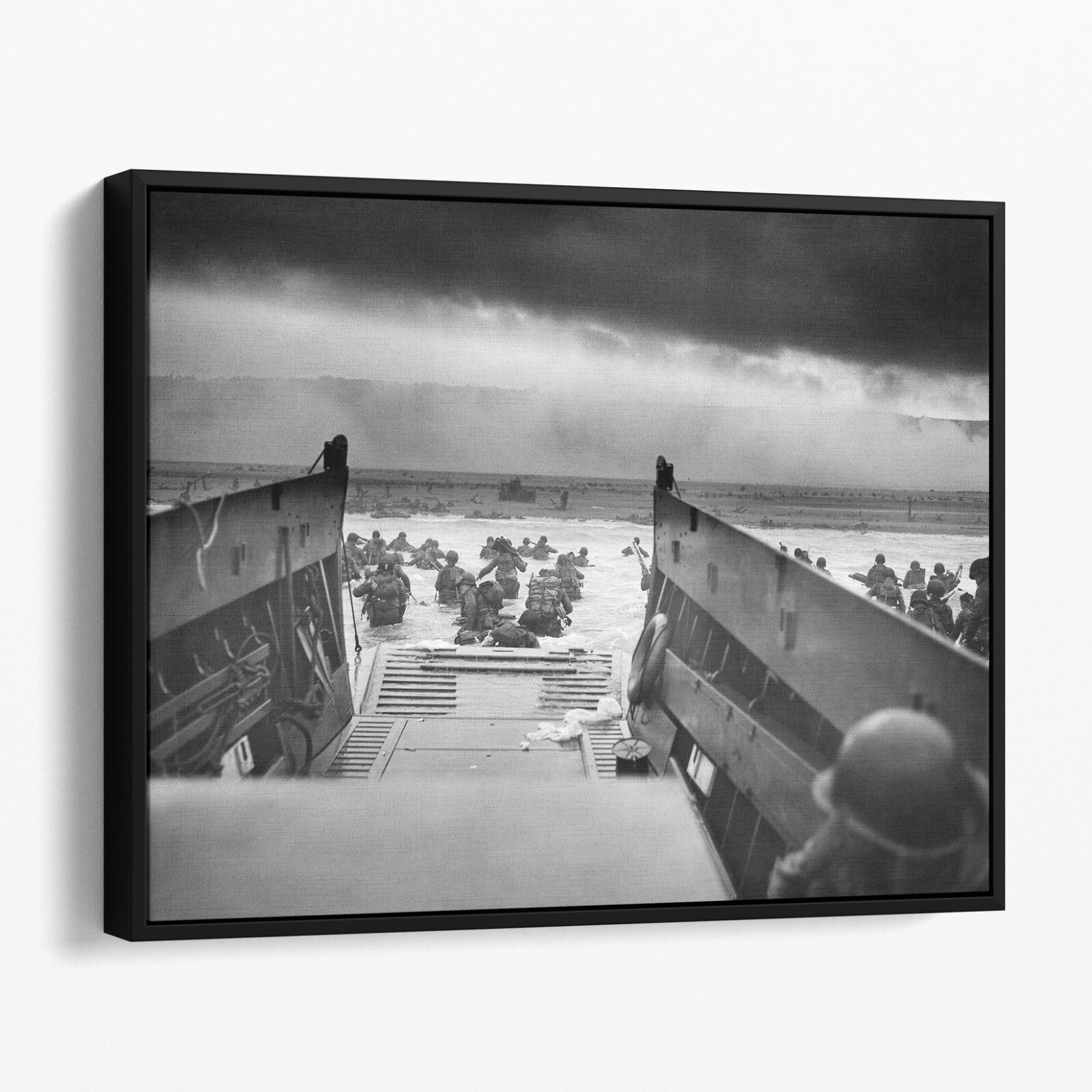 Into The Jaws of Death D-Day World War Two USA Military Canvas Print Wall Art