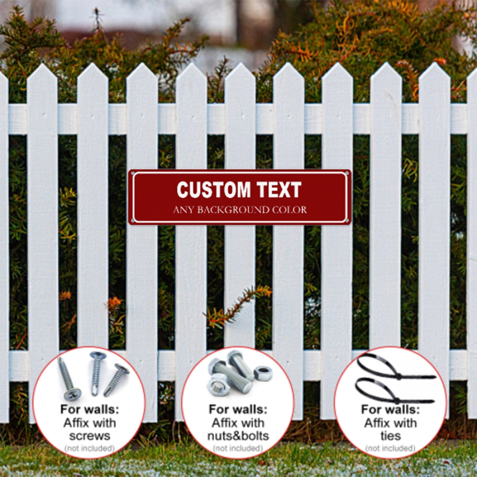 16&Prime; x 4&Prime; Custom Aluminum Metal Sign Personalized Your Own Text Message Sign