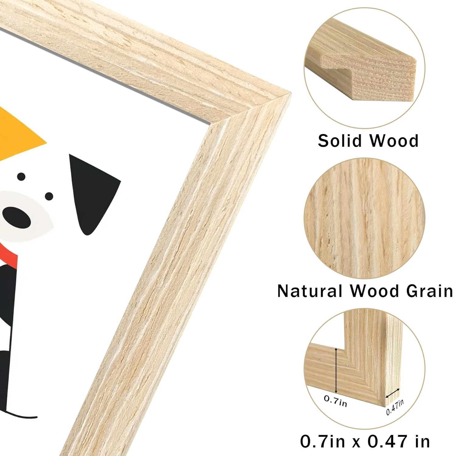 11X14 Picture Frame Natural Solid Wooden Photo Frames for Wall, Display 8X10 wit