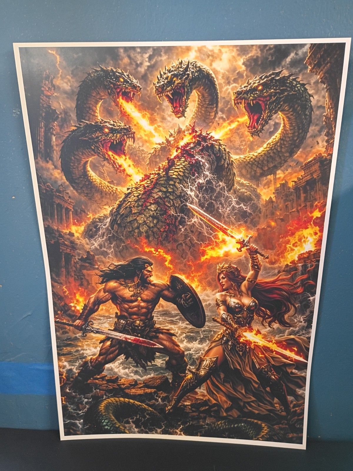 BARBARIAN POSTER FANTASY ART 12X18 MATE CARDSTOCK 130 lb NEW CONAN TARZAN 13A