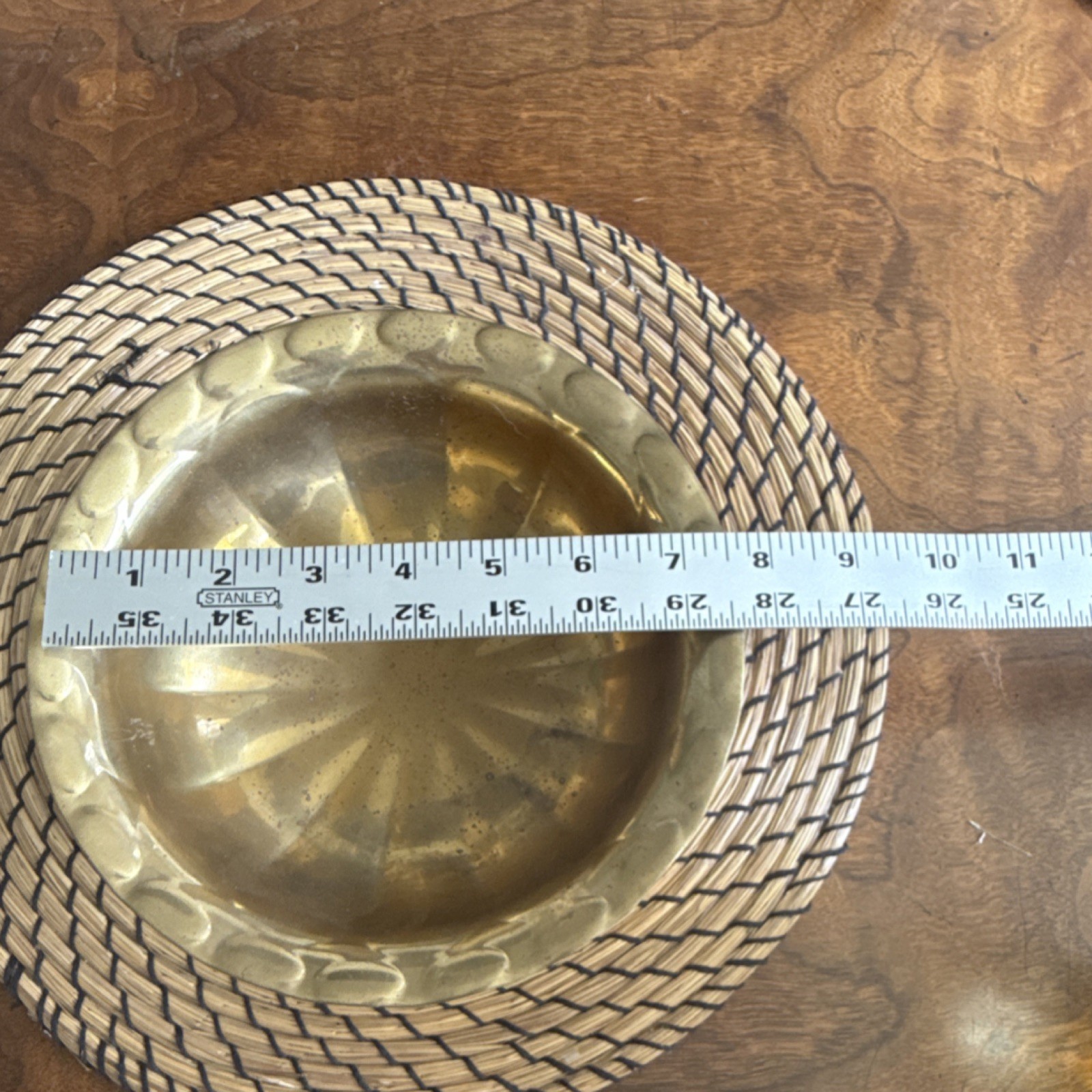Solid Brass Pedestal Footed Bowl Scalloped Rim Made in India