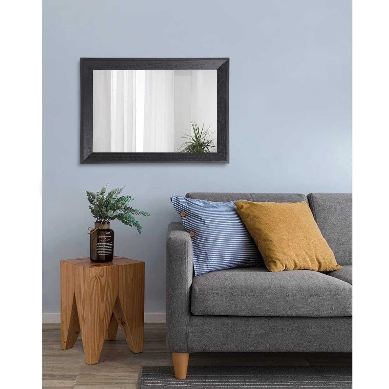 Black Mirrors for Wall Rectangle Wood Framed Large 20&Prime;x16&Prime; Decorative Wall Mi…