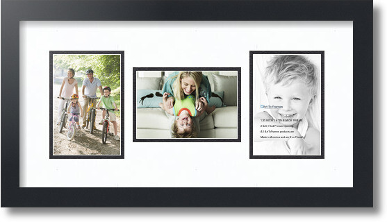 ArtToFrames Collage Mat Picture Photo Frame 3 4×6&Prime; Openings in Satin Black 113