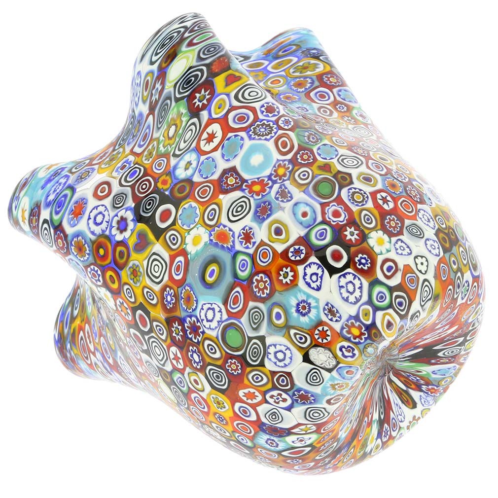 GlassOfVenice Murano Glass Millefiori Fazzoletto Bowl – Multicolor