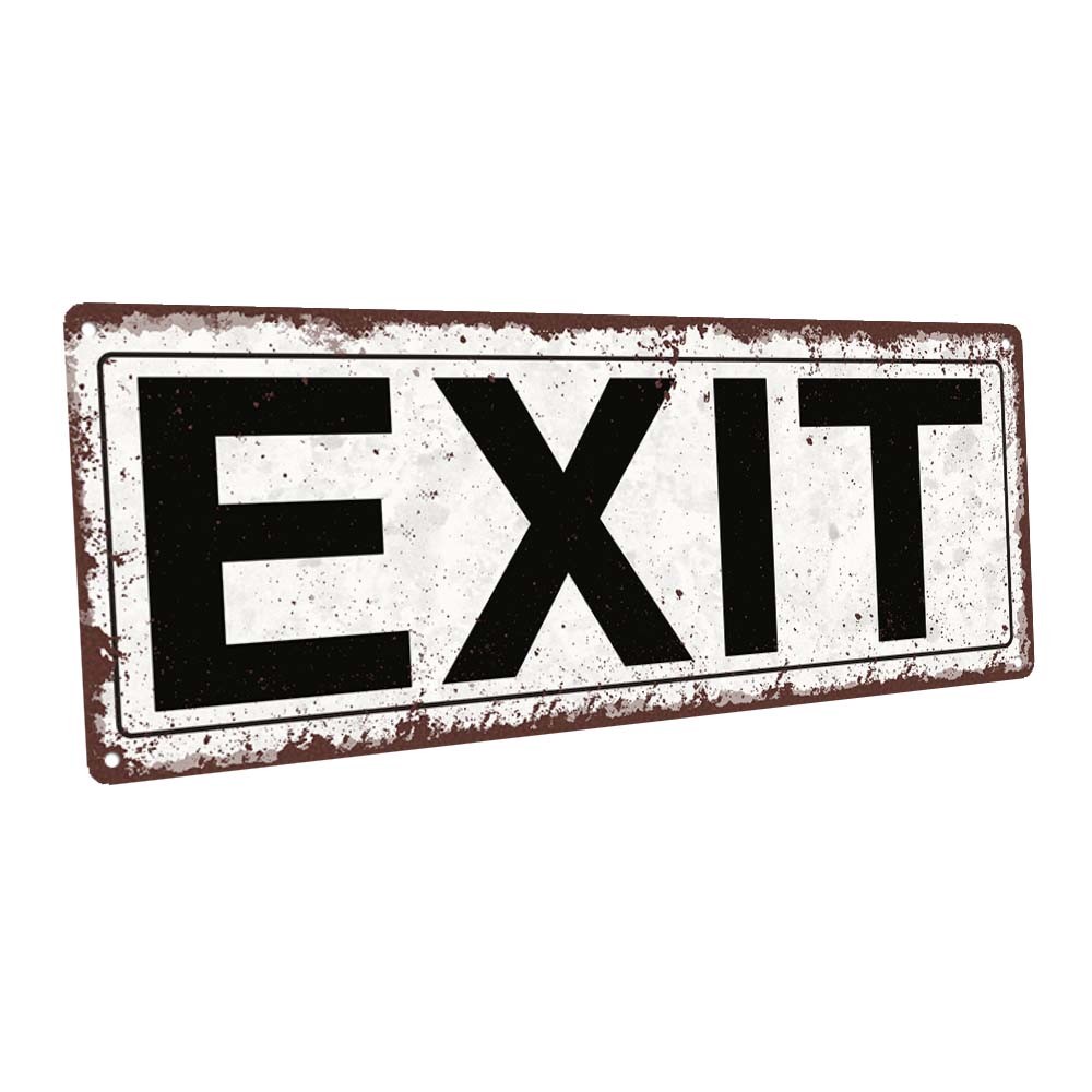 Exit Metal Sign; Wall Decor for Home and Office