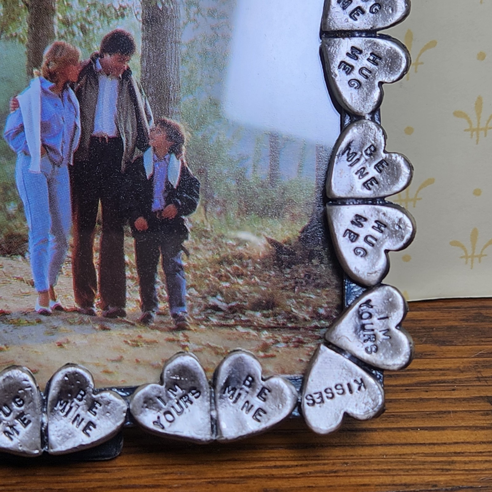 Conversation Sweethearts Candy Hearts 3.5×5 Photo Picture Frame Silver Metal