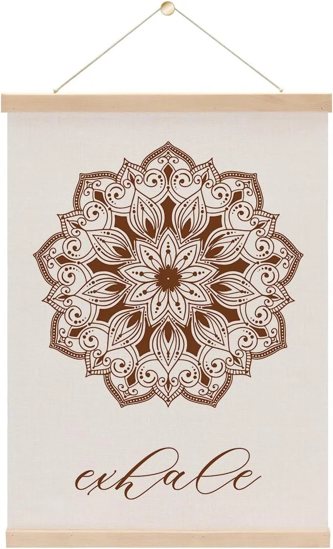 Boho Mandala Exhale Inspirational Poster Hanger, Modern Minimalist Wall Art Hang