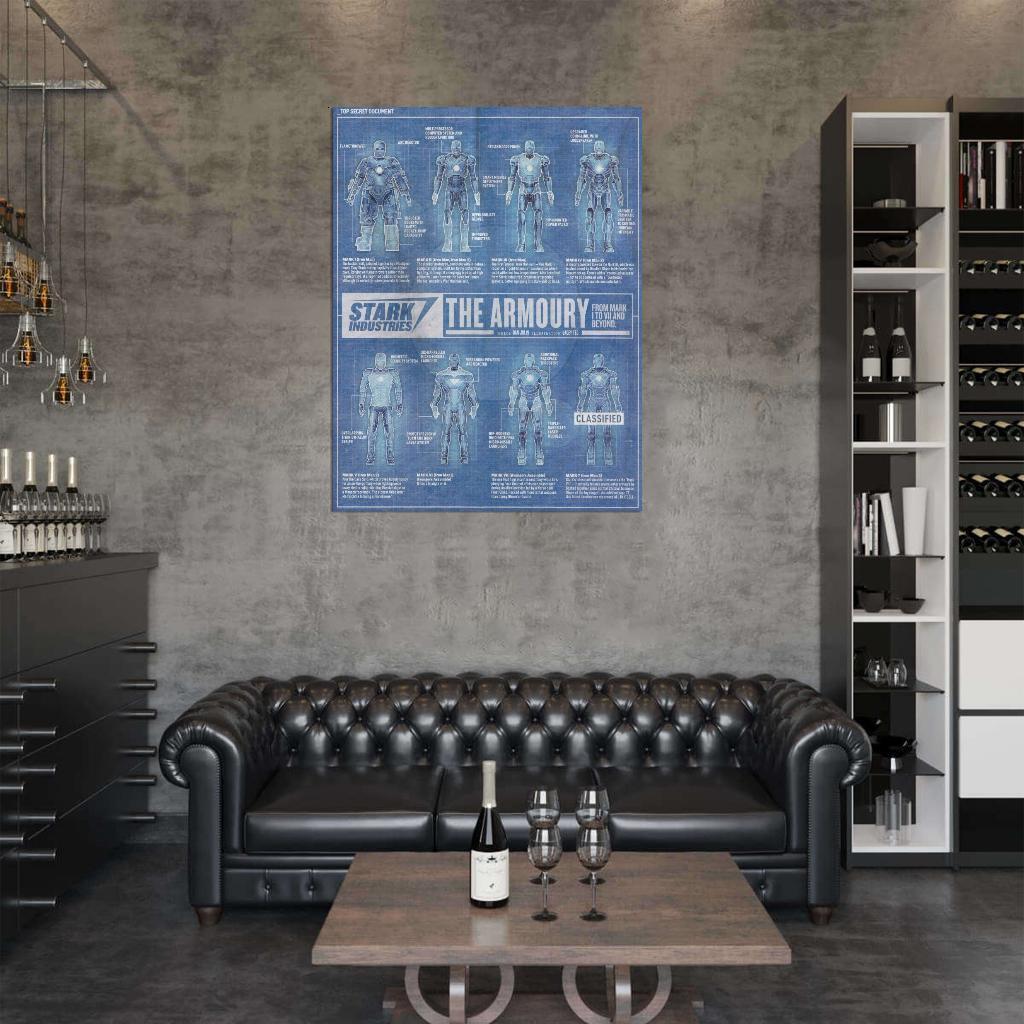 525287 IRONMAN STARK INDUSTRIES THE ARMORY BLUEPRINT 16×12 WALL PRINT POSTER