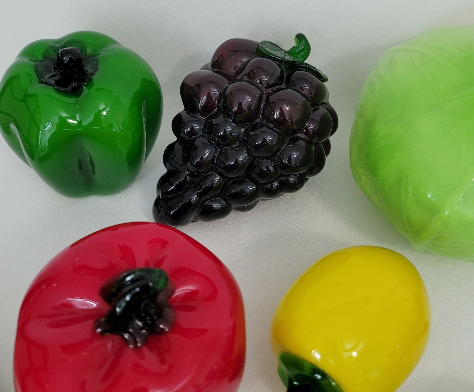 Vintage Lot of 12 Murano Style Handblown Art Glass Fruits & Vegetables Realistic