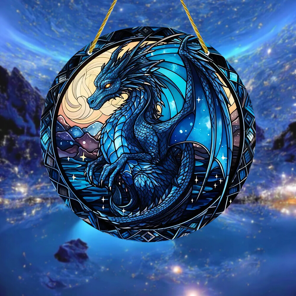 Irina Dragon Window Suncatcher Round Acrylic Logo Pendant Decoration