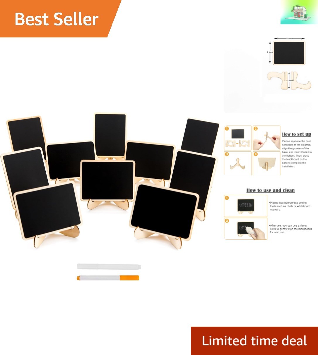 Versatile 10 Pack Mini Chalkboard Easel Signs – For Weddings & Table Labels