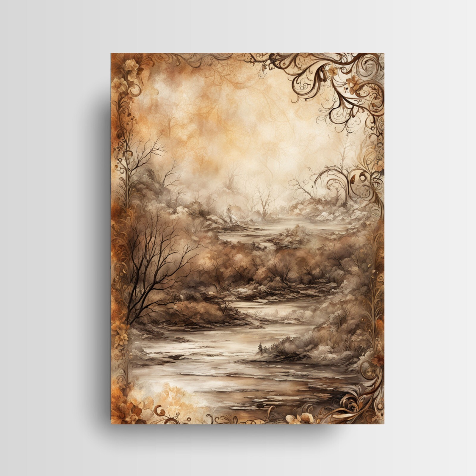 16×20 Desolate River Canvas Print Wall Art, Contemporary Wall Art