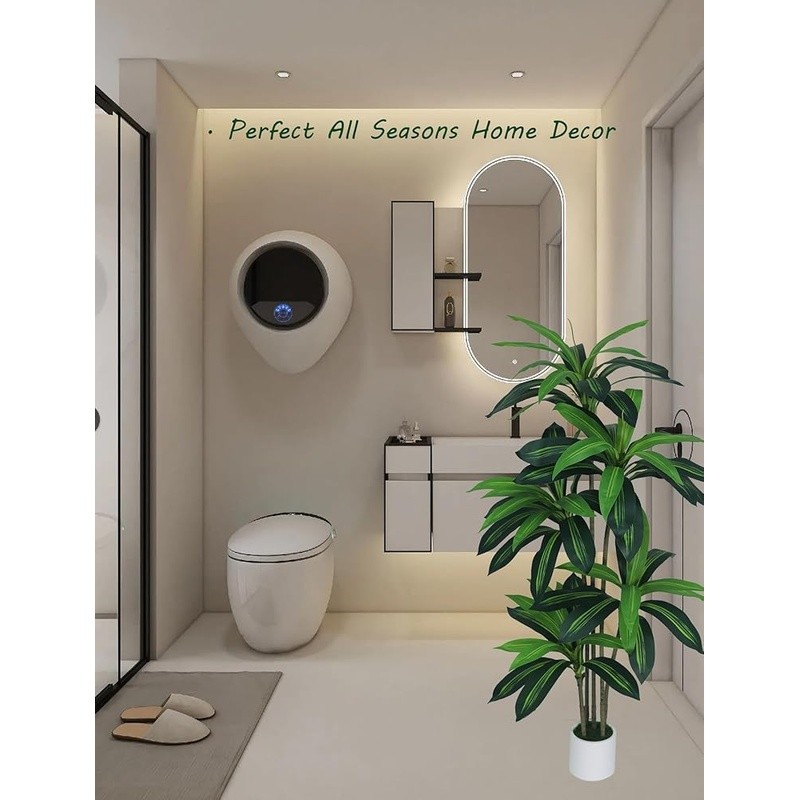 Artificial Dracaena Tree Indoor Floor Plant Realistic Faux Tree Decor Easy Care