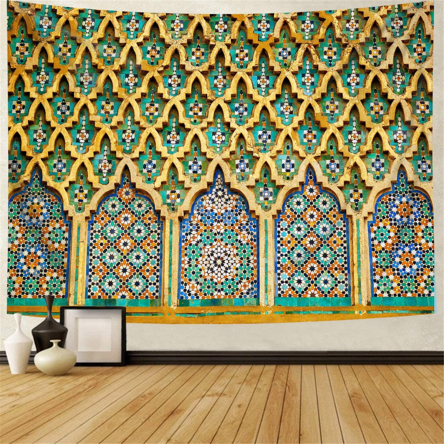 Moroccan Tapestry Wall Hanging Boho Dorm Decor Islamic Art Polyester 60×80