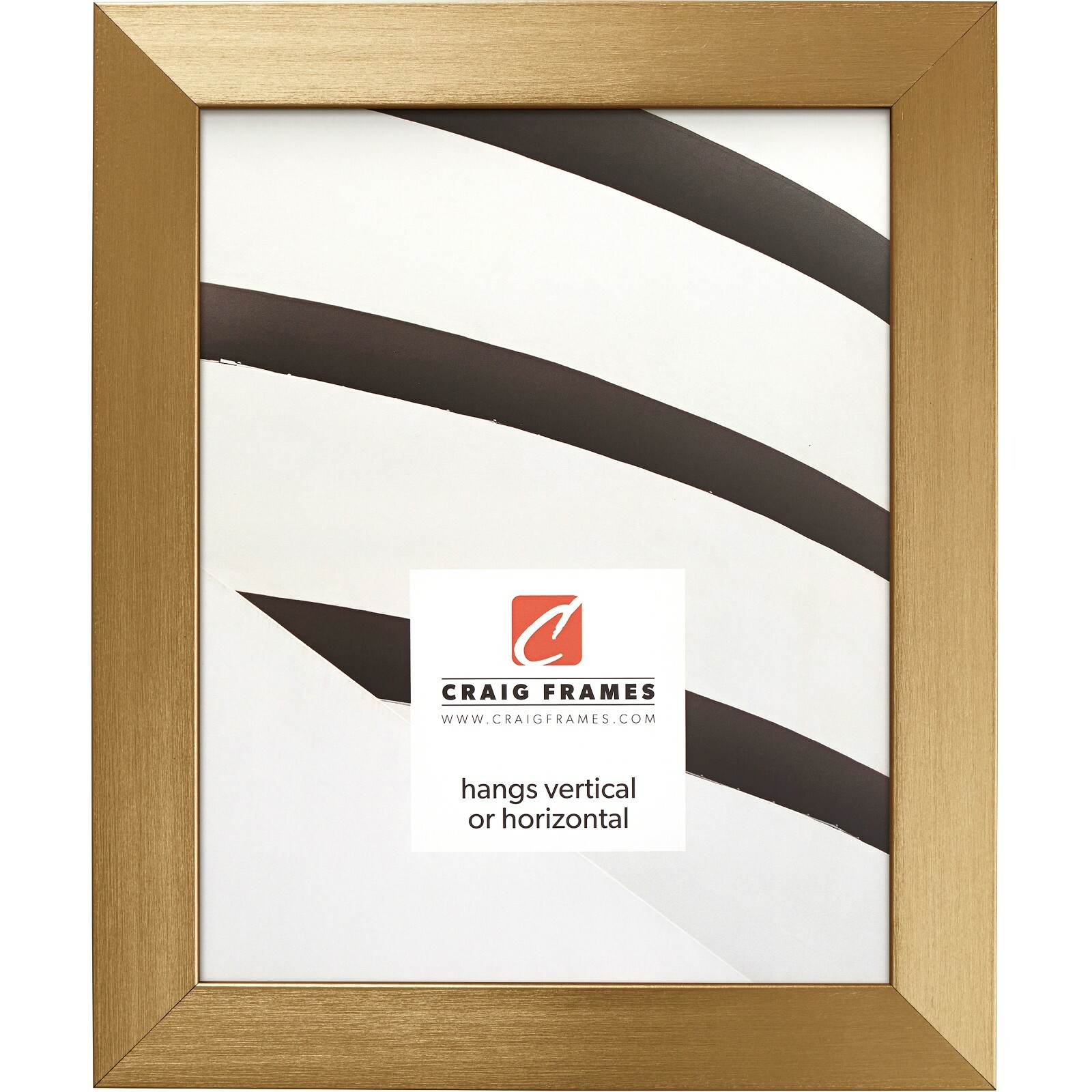 Craig Frames Modern Aesthetics 125, 1.25&Prime; Brushed Metallic Gold Picture Frame