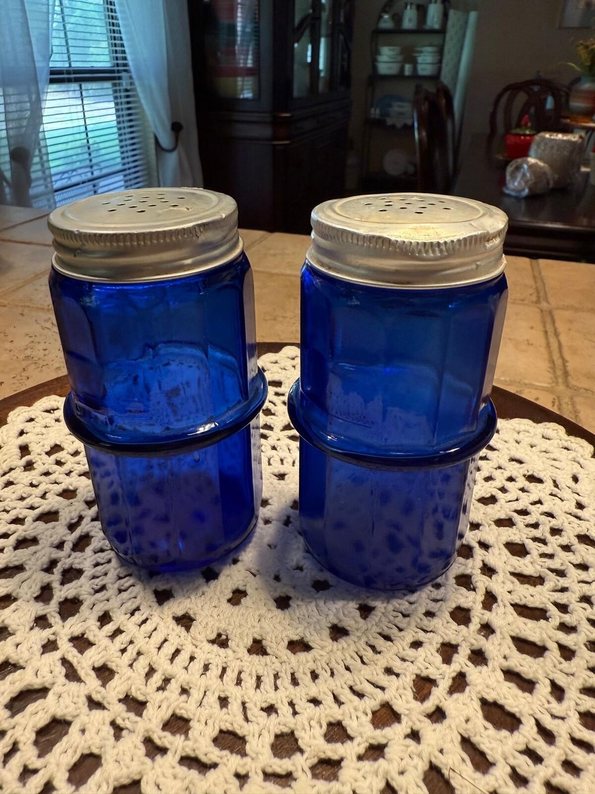 51. Cobalt Blue Salt and Pepper Shakers. See description.