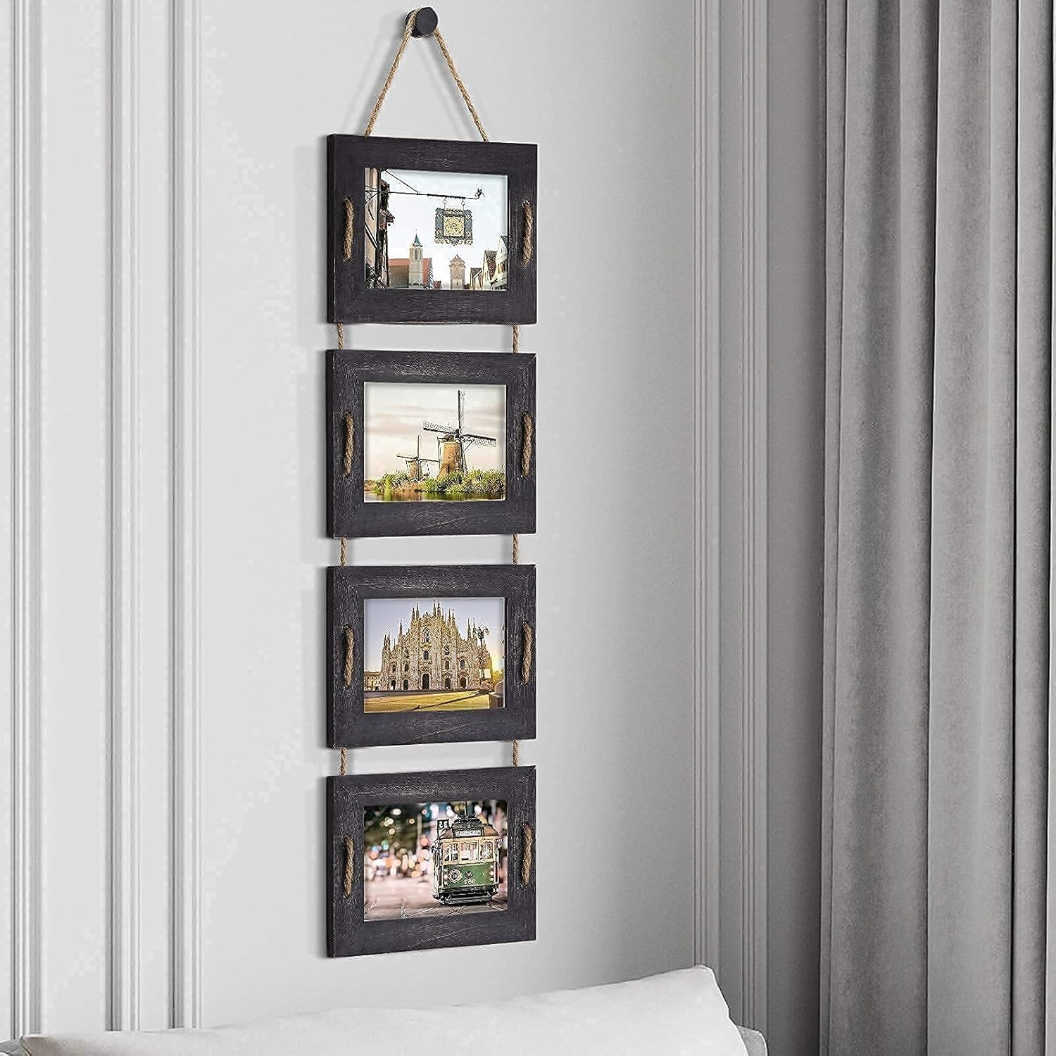 Stylish 4-Opening Rustic Picture Frame – Perfect Gift for Any Occasion, 5×7 Size