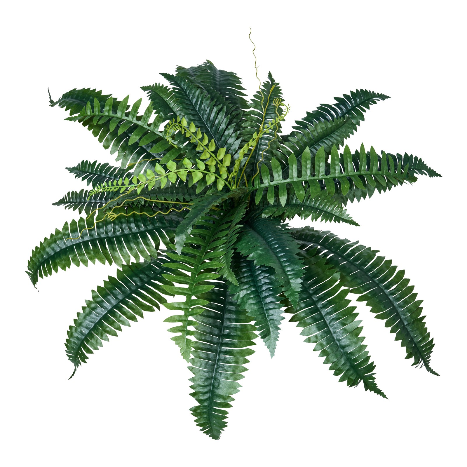 Uimoso Pack of 2 33&Prime; Artificial Boston Fern Bush Plant Green Plant Home Decor