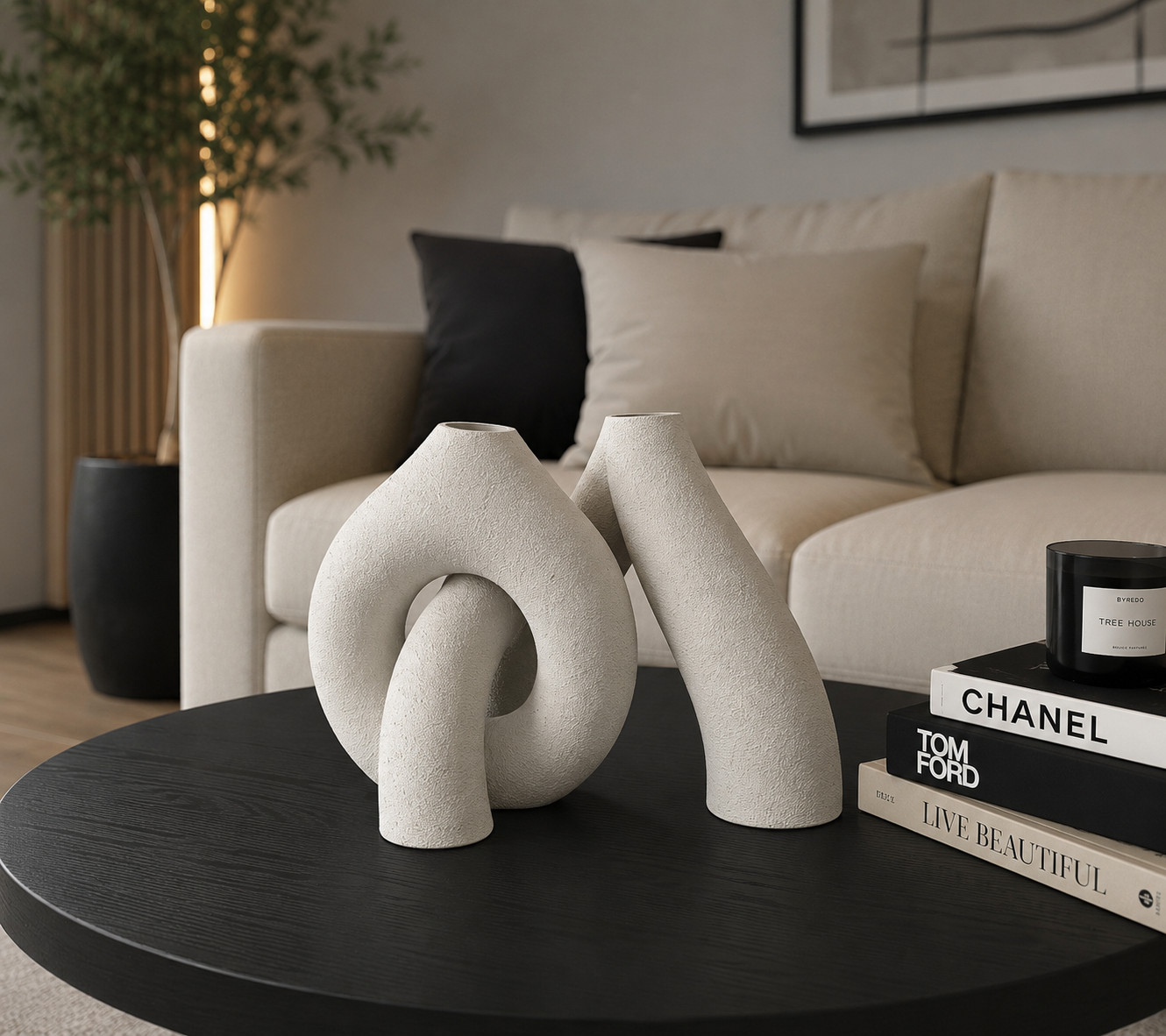 Abstract Decorative Vase Set Modern Minimalist 3D Printed Home Decor