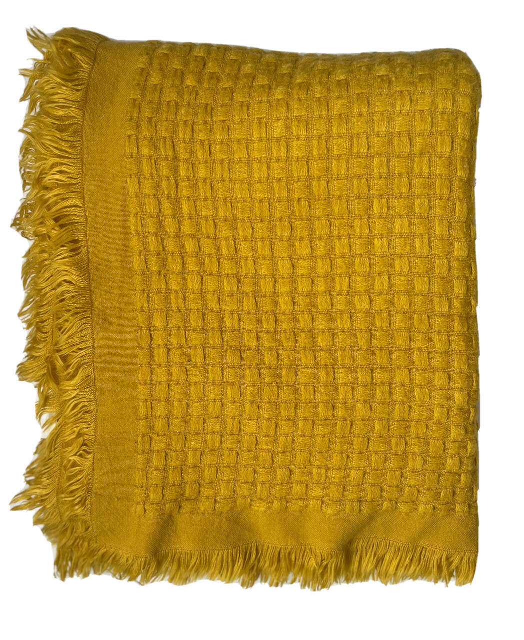 Dissa Knitted Decorative Throw Blanket Mustard Cozy Chunky Knit Home Decor