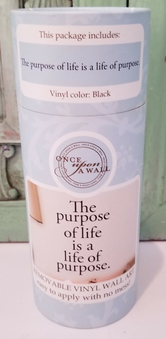 DCWV Home &lsquo;The Purpose Of Life Is A Life Of Purpose&rsquo; Removable Vinyl Decal Black
