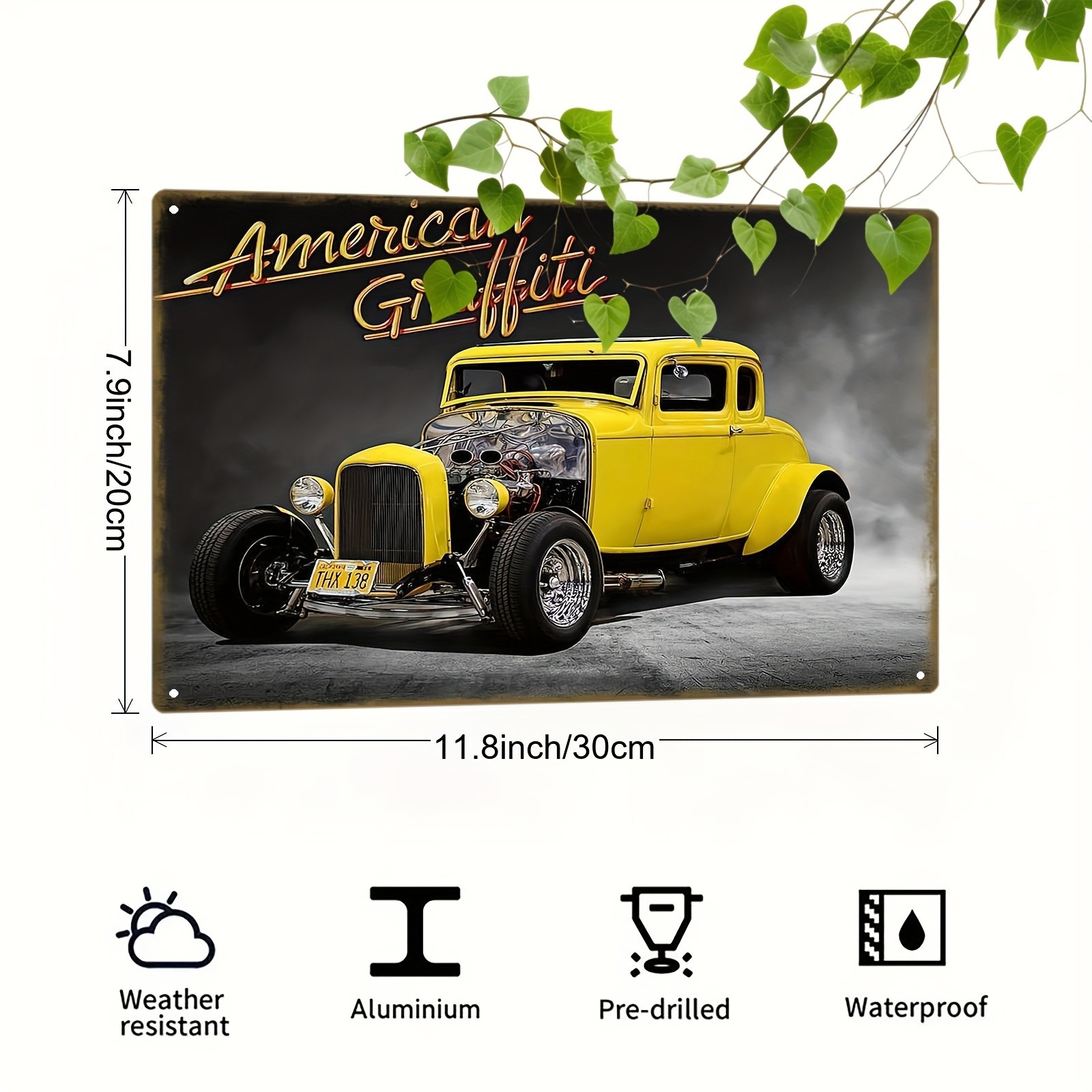 Graffiti Vintage Hot Rod Metal Sign Classic Car Garage Man Cave Wall Decor Gift