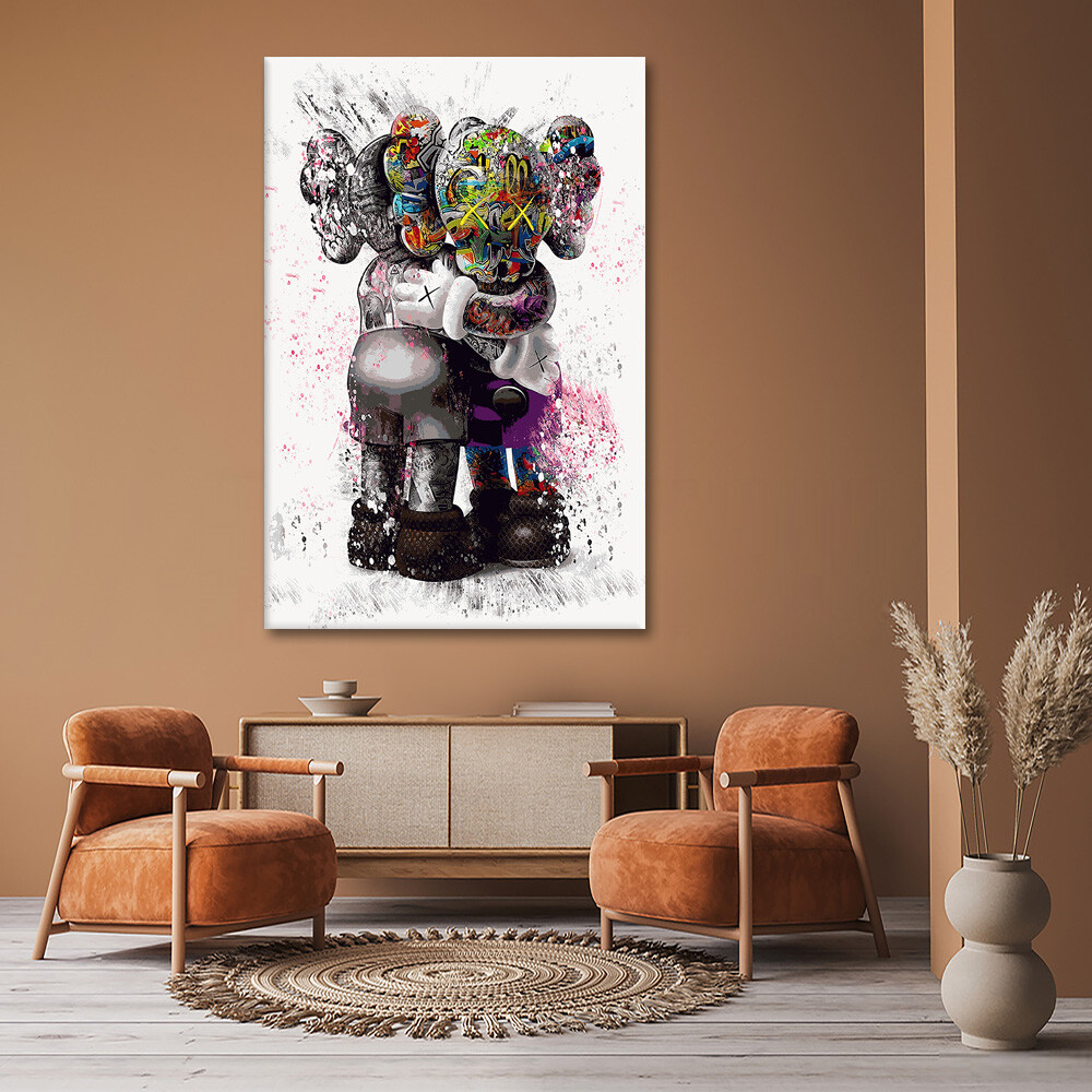 Cartoon Dolls Figure Wall Art Canvas Poster Ready To Hang Pop Art Living Decor